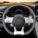 111Loncky Custom Fit Car OEM Hand Stitched PU Carbon Fiber Black Genuine Leather Steering Wheel Cover for Mercedes Benz AMG CLA CLS GLC GLE GLB S E W177 C190 R190 W205 C118 C257 W213 H247 X253 W167 X167 W222 Interior Accessories