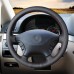 111Loncky Black Genuine Leather Custom Fit Car Steering Wheel Cover for Mercedes Benz W639 Viano 2006 2007 2008 2009 2010 2011 Vito 2010-2015 Volkswagen VW Crafter 2006-2016