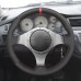 111Loncky Car Custom Fit OEM Black Genuine Leather Steering Wheel Cover for Mitsubishi Lancer Evolution 8 VIII 2003-2005 Lancer Evolution 9 IX 2005-2007 Accessories