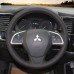 111Loncky Auto Custom Fit OEM Black Genuine Leather Car Steering Wheel Cover for Mitsubishi Outlander 2013-2019 Mitsubishi Mirage 2012-2019 Mitsubishi Eclipse (Cross) 2018-2019 Accessories