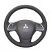 111Loncky Auto Custom Fit OEM Black Genuine Leather Car Steering Wheel Cover for Mitsubishi ASX 2013-2019 Mitsubishi Outlander 2013-2019 Mitsubishi Mirage 2012-2019 Mitsubishi L200 2015-2017 Mitsubishi Eclipse (Cross) 2017-2019 (EU)