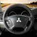 111Loncky Auto Custom Fit OEM Black Genuine Leather Car Steering Wheel Cover for Mitsubishi Pajero 2007 2008 2009 2010 2011 2012 2013 2014 Mitsubishi Galant 2008-2012 Accessories 