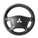 111Loncky Auto Custom Fit OEM Black Genuine Leather Car Steering Wheel Cover for Mitsubishi Pajero 2007 2008 2009 2010 2011 2012 2013 2014 Mitsubishi Galant 2008-2012 Accessories 