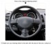 111Loncky Auto Custom Fit OEM Black Genuine Leather Steering Wheel Covers for Mitsubishi Lancer X 10 2007-2015 / Outlander 2006-2013 / ASX 2010-2013 (Without Multifunction Button) Accessories