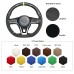 111Loncky Auto Custom Fit OEM Black Genuine Leather Suede Car Steering Wheel Cover for Nissan X-Trail 2017-2019 Qashqai 2018 Rogue (Sport) 2017-2019 Leaf 2018 Kicks 2018 Micra 2017-2019 Altima 2019