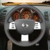 111Loncky Auto Custom Fit OEM Black Genuine Leather Car Steering Wheel Cover for Nissan Altima 2005 2006 Quest 2004 2005 2006 2007 2008 2009 Accessories