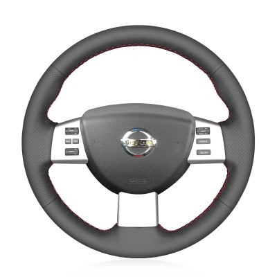 Loncky Auto Custom Fit OEM Black Genuine Leather Car Steering Wheel Cover for Nissan Altima 2005 2006 Nissan Quest 2004 2005 2006 2007 2008 2009 Accessories
