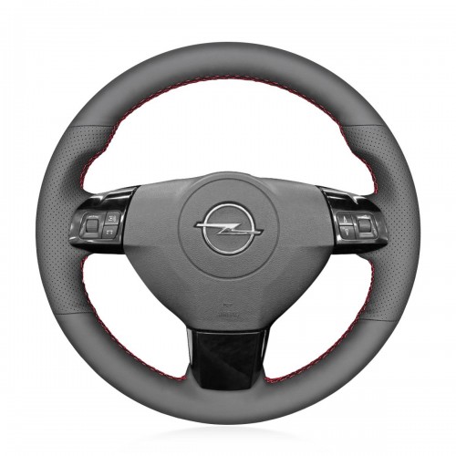 Loncky Auto Custom Fit OEM Black Genuine Leather Car Steering Wheel Cover for Opel Astra 2005 2006 Vauxhall Astra Accessories