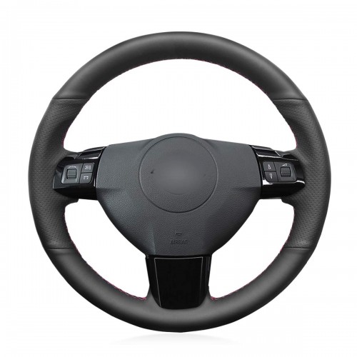 Loncky Auto Custom Fit OEM Black Genuine Leather Steering Wheel Covers for Opel Astra (H) 2004-2009 / Zaflra (B) 2005-2014 / Signum 2005-2009 / Vectra (C) 2005-2009 / Vauxhall Astra 2004-2009 / Holden Astra 2004-2009 Accessories