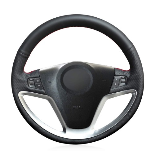 Loncky Auto Custom Fit OEM Black Genuine Leather Steering Wheel Covers for Opel Antara 2006-2017 Saturn Vue 2008-2010 Vauxhall Antara 2006 2007 2008 2009 2010 2011 2012 2013 2014 2015 2016 2017 Accessories