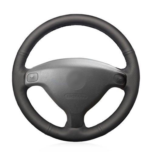 Loncky Auto Custom Fit OEM Black Genuine Leather Steering Wheel Covers for Opel Astra (G) 1998-2004 Zafira (A) 1999-2005 Agila (A) 2000-2004 Accessories