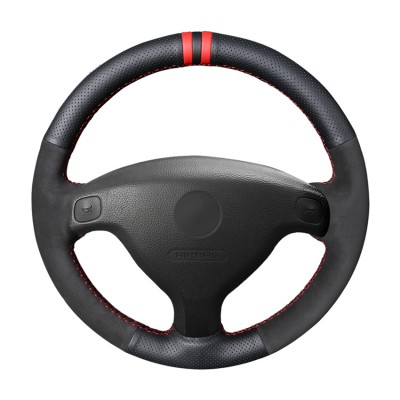 Loncky Auto Custom Fit OEM Black Genuine Leather Suede Car Steering Wheel Cover for Opel Astra (G) 1998-2004 Zafira (A) 1999-2005 Agila (A) 2000-2004 Accessories