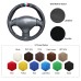 111Loncky Auto Custom Fit OEM Black Genuine Leather Black Suede Steering Wheel Cover for Peugeot 206 1998-2005 206 SW 2003-2005 206 CC 2004 2005 Accessories
