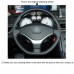 111Loncky Auto Custom Fit OEM Black Genuine Leather Black Suede Steering Wheel Cover for 2012 2013 2014 Peugeot 308 Accessories