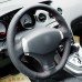 111Loncky Auto Custom Fit OEM Black Genuine Leather Steering Wheel Cover for 2013 Peugeot 408 Accessories