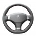 111Loncky Auto Custom Fit OEM Black Genuine Leather Steering Wheel Cover for 2013 Peugeot 408 Accessories