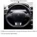 111Loncky Auto Custom Fit OEM Black Genuine Leather Steering Wheel Cover for Peugeot 308 2016 2017 Peugeot 308 Accessories