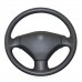 111Loncky Auto Custom Fit OEM Black Genuine Leather Steering Wheel Cover for 2003 2004 2005 2006 Peugeot 206 Accessories 