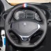 111Loncky Auto Custom Fit OEM Black Genuine Leather Steering Wheel Cover for 2013 2014 2015 Peugeot 3008 Accessories