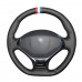 111Loncky Auto Custom Fit OEM Black Genuine Leather Steering Wheel Cover for 2013 2014 2015 Peugeot 3008 Accessories