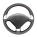 111Loncky Auto Custom Fit OEM Black Genuine Leather Steering Wheel Cover for Peugeot 307 CC 2004 2005 2006 2007 Accessories