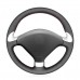 111Loncky Auto Custom Fit OEM Black Genuine Leather Steering Wheel Cover for Peugeot 307 CC 2004 2005 2006 2007 Accessories