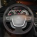 111Loncky Auto Custom Fit OEM Black Genuine Leather Black Suede Steering Wheel Cover for Peugeot 508 2011 2012 2013 2014 2015 2016 2017 2018 Peugeot 508 SW 2011 2012 2013 2014 2015 2016 2017 2018 Accessories