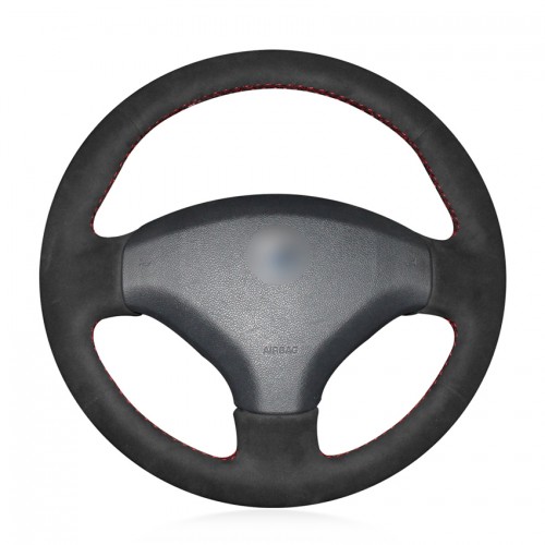 Loncky Auto Custom Fit OEM Black Suede Steering Wheel Cover for Peugeot 308 2007 2008 2009 2010 2011 2012 2013 Peugeot 408 2012 2013 2014 Accessories