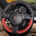 111Loncky Auto Custom Fit OEM Black Red Genuine Leather Car Steering Wheel Cover for Porsche 911 Porsche Boxster Porsche Cayenne Porsche Panamera Porsche Cayman Accessories