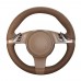 111Loncky Auto Custom Fit OEM Brown Genuine Leather Car Steering Wheel Cover for Porsche 911 Porsche 911 Carrera S / Porsche Boxster S Boxster Base / Porsche Cayenne Base Cayenne S / Porsche Panamera Accessories