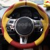 111Loncky Auto Custom Fit OEM Red Yellow Genuine Leather Car Steering Wheel Cover for Porsche Boxster Porsche 911 Porsche Cayenne Porsche Cayman Porsche Panamera Accessories