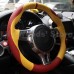 111Loncky Auto Custom Fit OEM Red Yellow Genuine Leather Car Steering Wheel Cover for Porsche Boxster Porsche 911 Porsche Cayenne Porsche Cayman Porsche Panamera Accessories