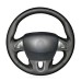 111Loncky Auto Custom Fit OEM Black Genuine Leather Steering Wheel Covers for Renault Fluence (ZE) 2010-2016 / Megane 2008-2016 / Scenic (Grand Scenic) 2009-2016 / Kangoo 2014-2019 Accessories