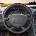 Loncky Auto Custom Fit OEM Black Genuine Leather Steering Wheel Covers for Renault Laguna 2004-2007 Vel Satis 2001-2005 Accessories