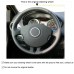 111Loncky Car Custom Fit OEM Black Genuine Leather Steering Wheel Cover for Renault Clio 3 2005 2006 2007 2008 2009 2010 2011 2012 2013 Accessories