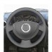 111Loncky Black Genuine Leather Custom Fit Car Steering Wheel Cover for Renault Logan 1 2009-2015 Renault Sandero 1 2009-2014 Renault Clio 2 2001-2005 for Lada Largus 1 2012-2019 for Nissan Almera 3