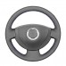 111Loncky Black Genuine Leather Custom Fit Car Steering Wheel Cover for Renault Logan 1 2009-2015 Renault Sandero 1 2009-2014 Renault Clio 2 2001-2005 for Lada Largus 1 2012-2019 for Nissan Almera 3
