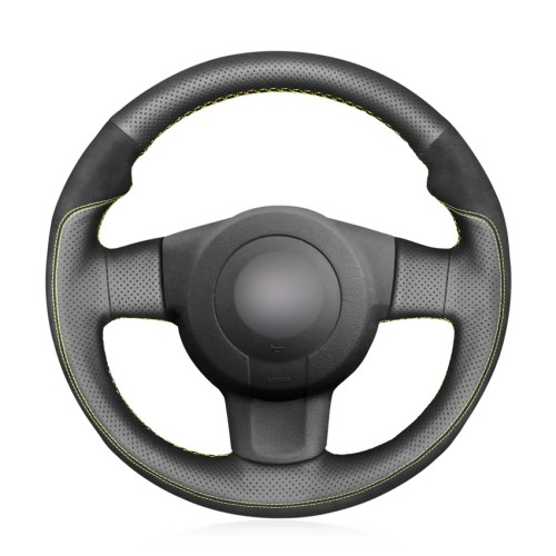 Loncky Auto Custom Fit OEM Black Genuine Leather Suede Car Steering Wheel Cover for Seat Leon (1P) FR 2007  Seat Leon (1P) Cupra 2007  Seat Ibiza (6L) FR 2006 Accessories