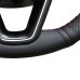 Loncky Auto Custom Fit OEM Black Genuine Leather Car Steering Wheel Cover for Seat Leon 5F Mk3 2013-2019 Seat Ibiza 6J 2016- 2019 Seat Arona 2018-2019 Seat Alhambra 2016-2019 Accessories