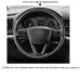 Loncky Auto Custom Fit OEM Black Genuine Leather Car Steering Wheel Cover for Seat Leon 5F Mk3 2013-2019 Seat Ibiza 6J 2016- 2019 Seat Arona 2018-2019 Seat Alhambra 2016-2019 Accessories