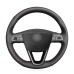 111Loncky Auto Custom Fit OEM Black Genuine Leather Car Steering Wheel Cover for Seat Leon 5F Mk3 2013-2019 Seat Ibiza 6J 2016- 2019 Seat Arona 2018-2019 Seat Alhambra 2016-2019 Accessories