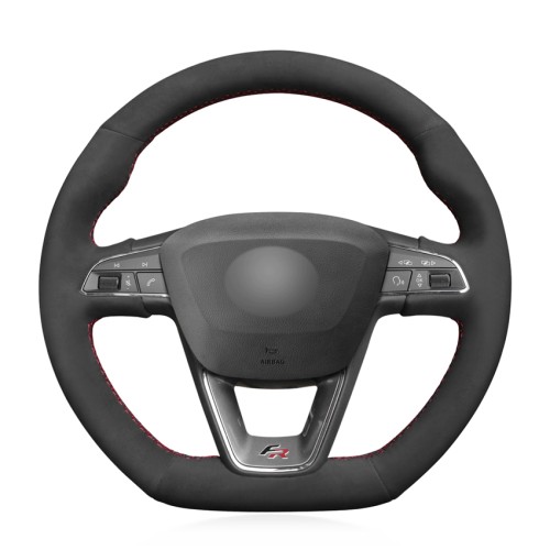 Loncky Auto Suede Custom Steering Wheel Cover for Seat Leon Cupra R 2013-2019 / Leon ST Cupra 2013-2019 / Ateca Cupra 2016-2019 / Ateca FR 2016-2019 / Ibiza Cupra 2016-2019 Accessories