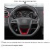 111Loncky Auto Custom Fit OEM Black Genuine Leather Car Steering Wheel Cover for Seat Leon Cupra R 2013-2019 / Leon ST Cupra 2013-2019 / Ateca Cupra 2016-2019 / Ateca FR 2016-2019 / Ibiza Cupra 2016-2019 Accessories