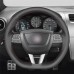 111Loncky Car Custom Fit OEM Black Genuine Leather Steering Wheel Cover for Seat Leon (Cupra) MK2 1P 2009 2010 2011 2012 Accessories