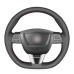 111Loncky Car Custom Fit OEM Black Genuine Leather Steering Wheel Cover for Seat Leon (Cupra) MK2 1P 2009 2010 2011 2012 Accessories