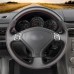 111Loncky Auto Custom Fit OEM Black Genuine Leather Black Suede Steering Wheel Covers for Subaru Forester 2004 2005 2006 Outback 2004 2005 Legacy 2004 2005 2006 Accessories