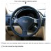 111Loncky Auto Custom Fit OEM Black Genuine Leather Black Suede Steering Wheel Covers for Subaru Forester 2004 2005 2006 Outback 2004 2005 Legacy 2004 2005 2006 Accessories