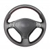 111Loncky Auto Custom Fit OEM Black Genuine Leather Black Suede Steering Wheel Covers for Subaru Forester 2004 2005 2006 Outback 2004 2005 Legacy 2004 2005 2006 Accessories