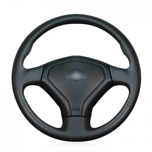 Loncky Auto Custom Fit OEM Black Genuine Leather Steering Wheel Covers for Subaru Forester 2005-2008 / Impreza 2005-2007 / Impreza WRX (WRX STI) 2005-2007 / Legacy 2005-2007 / Outback 2005-2007/for Saab 9-2X 2005-2006