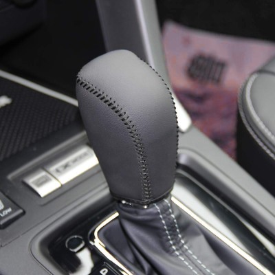Loncky Car Black Genuine Leather Custom Fit Gear Shift Knob Cover for  2014-2017 Subaru Forester / 2012-2016 Subaru Impreza / 2013-2015 Subaru XV Crosstrek / 2016 2017 Subaru Crosstrek Automatic Interior Accessories